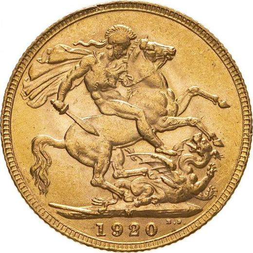 Rewers monety - 1 suweren 1920 M - cena złotej monety - Australia, Jerzy V