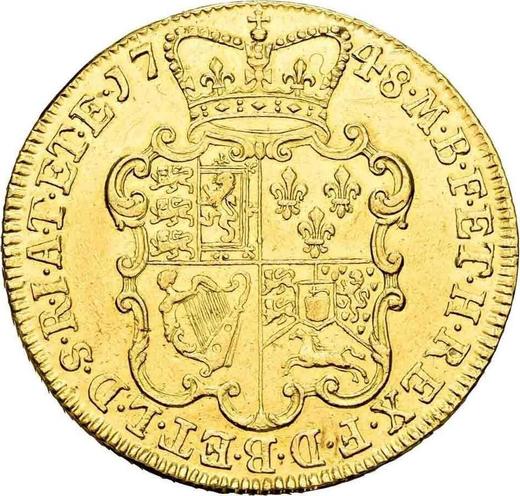 Reverso 2 guineas 1748 "Retrato de la vejez" - valor de la moneda de oro - Gran Bretaña, Jorge II