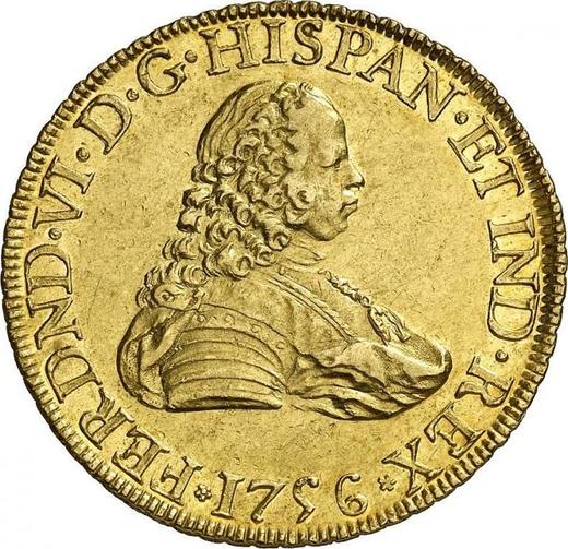 Obverse 8 Escudos 1756 Mo MM - Gold Coin Value - Mexico, Ferdinand VI
