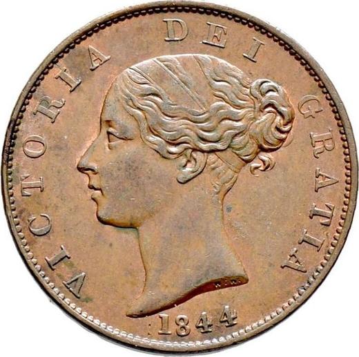 Obverse Halfpenny 1844 WW -  Coin Value - United Kingdom, Victoria
