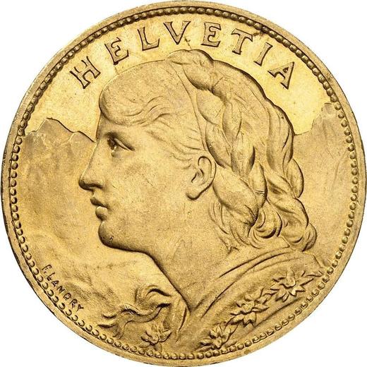 Obverse 100 Francs 1925 B "Vreneli" - Gold Coin Value - Switzerland, Confederation