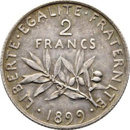 Reverso 2 francos 1899 "Sembrador" - valor de la moneda de plata - Francia, Tercera República