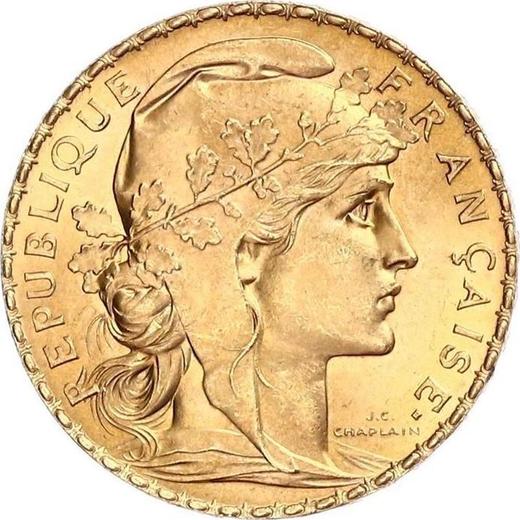 Obverse 20 Francs 1909 "Type 1907-1914" - Gold Coin Value - France, Third Republic
