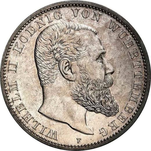 Obverse 5 Mark 1894 F "Wurtenberg" - Silver Coin Value - Germany, German Empire