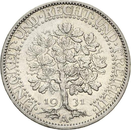 Reverse 5 Reichsmark 1931 A "Oak Tree" - Silver Coin Value - Germany, Weimar Republic