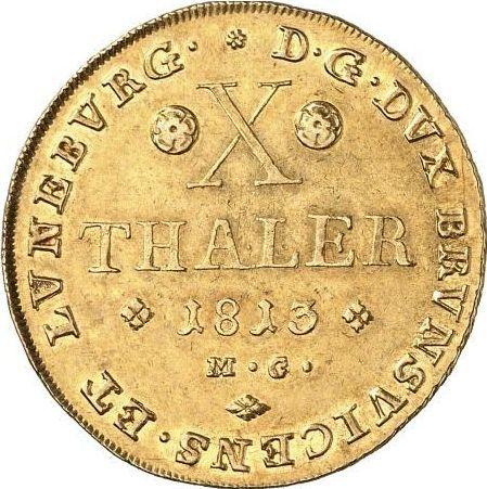 Reverse 10 Thaler 1813 MC - Gold Coin Value - Brunswick-Wolfenbüttel, Frederick William