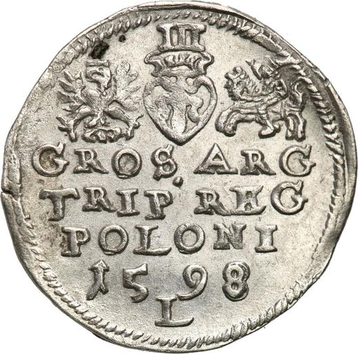Reverse 3 Groszy (Trojak) 1598 L "Lublin Mint" - Silver Coin Value - Poland, Sigismund III Vasa