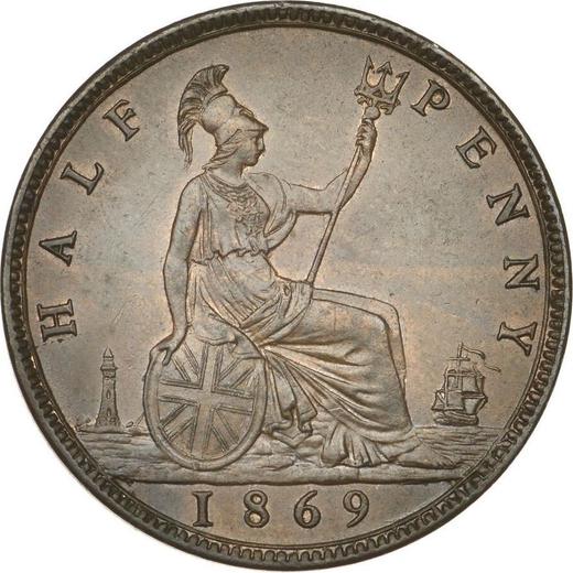 Reverse Halfpenny 1869 -  Coin Value - United Kingdom, Victoria