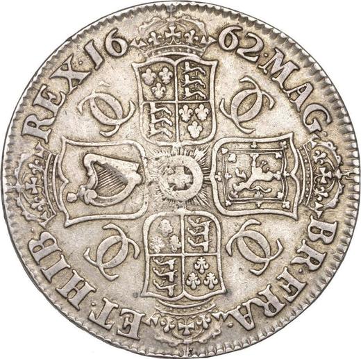 Reverso 1 Corona 1662 "Primer busto laureado" Sin rosa debajo del retrato - valor de la moneda de plata - Gran Bretaña, Carlos II