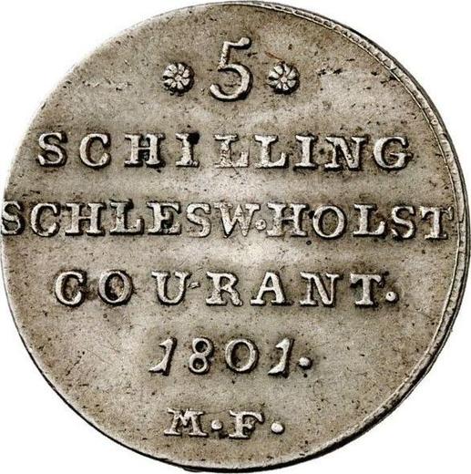 Reverse 1/12 Thaler 1801 MF - Silver Coin Value - Schleswig-Holstein, Christian VII