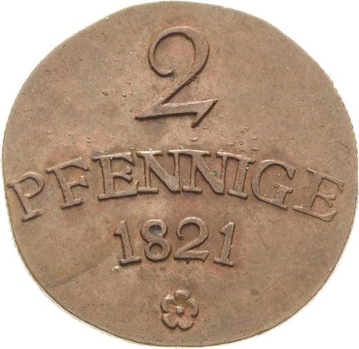 Reverse 2 Pfennig 1821 -  Coin Value - Saxe-Weimar-Eisenach, Charles Augustus