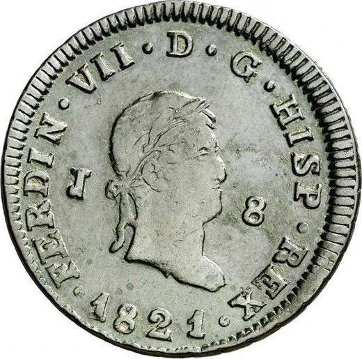 Obverse 8 Maravedís 1821 J "Type 1817-1821" - Coin Value - Spain, Ferdinand VII