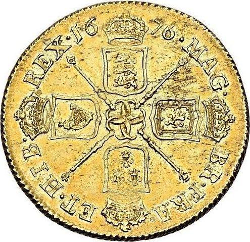 Reverso 2 guineas 1676 "Segundo busto de laureado" Elefante y castillo - valor de la moneda de oro - Gran Bretaña, Carlos II