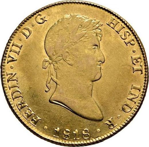 Obverse 8 Escudos 1818 JP - Gold Coin Value - Peru, Ferdinand VII
