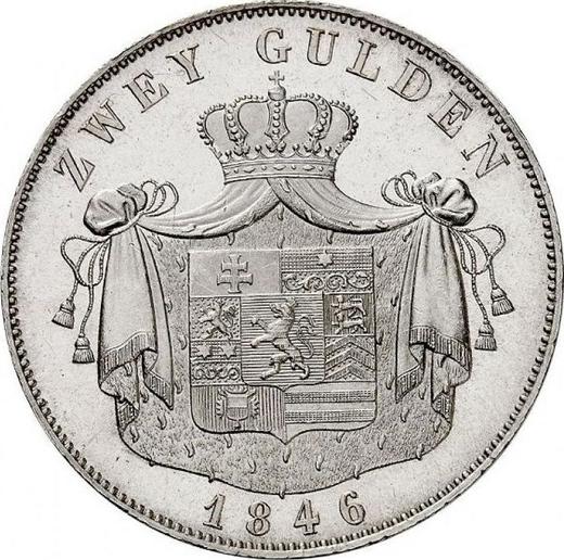 Reverso 2 florines 1846 - valor de la moneda de plata - Hesse-Homburg, Felipe Augusto Federico 
