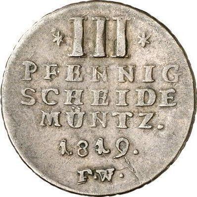 Reverse 3 Pfennig 1819 F.W. Pfennig -  Coin Value - Waldeck-Pyrmont, George Heinrich