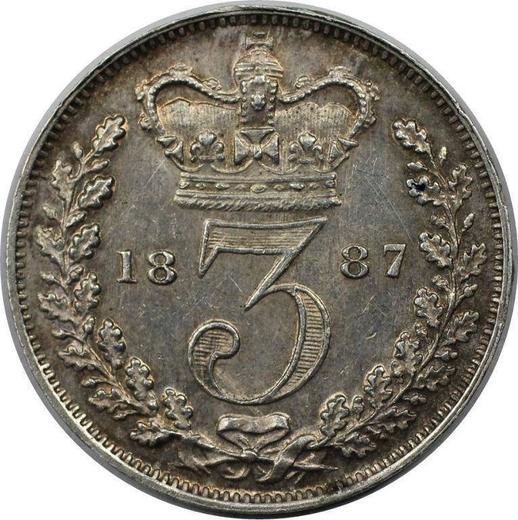 Reverse Threepence 1887 - Silver Coin Value - United Kingdom, Victoria