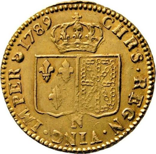 Reverse Louis d'Or 1789 N Montpellier - Gold Coin Value - France, Louis XVI