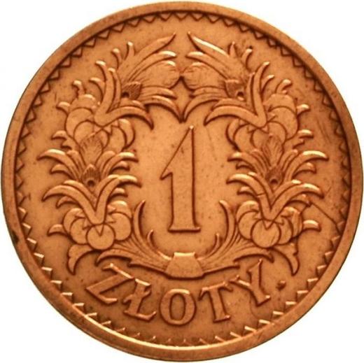 Reverse Pattern 1 Zloty 1928 "Spikelets wreath" Bronze -  Coin Value - Poland, II Republic