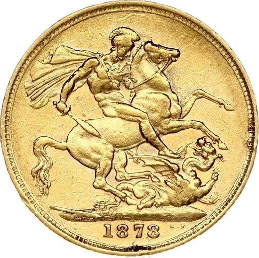 Rewers monety - 1 suweren 1878 WW "Św. Jerzy" - cena złotej monety - Wielka Brytania, Wiktoria