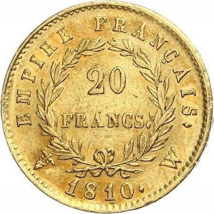 Reverse 20 Francs 1810 W "Type 1809-1815" - Gold Coin Value - France, Napoleon I