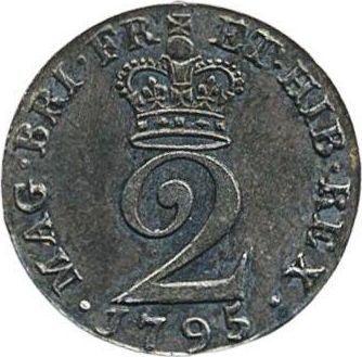 Revers 2 Pence 1795 - Silbermünze Wert - Großbritannien, Georg III