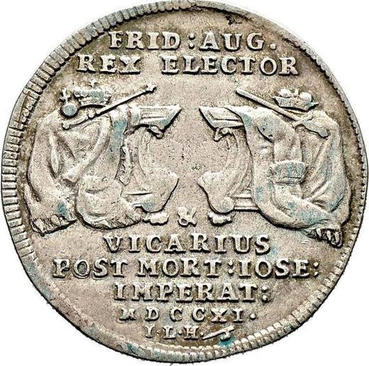 Reverse 1/4 thaler 1711 ILH "Vikariat" - Silver Coin Value - Poland, Augustus II