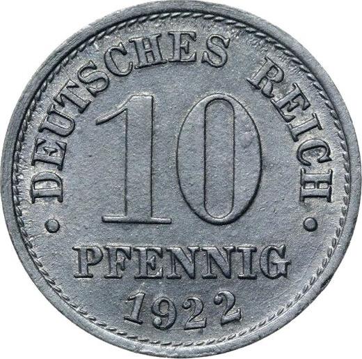 Avers 10 Pfennig 1922 "Typ 1917-1922" - Münze Wert - Deutschland, Deutsches Kaiserreich