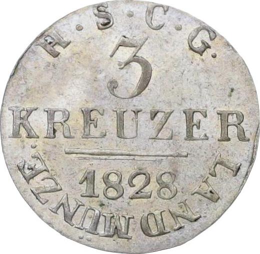 Reverse 3 Kreuzer 1828 EK - Silver Coin Value - Saxe-Coburg and Gotha, Ernest I