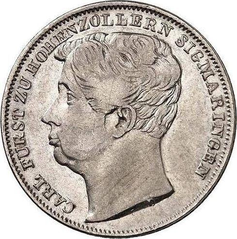 Obverse 1/2 Gulden 1843 D - Silver Coin Value - Hohenzollern-Sigmaringen, Karl