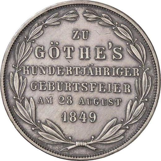 Reverse 2 Gulden 1849 "100 years since the birth of Goethe" - Silver Coin Value - Frankfurt am Main, Free City