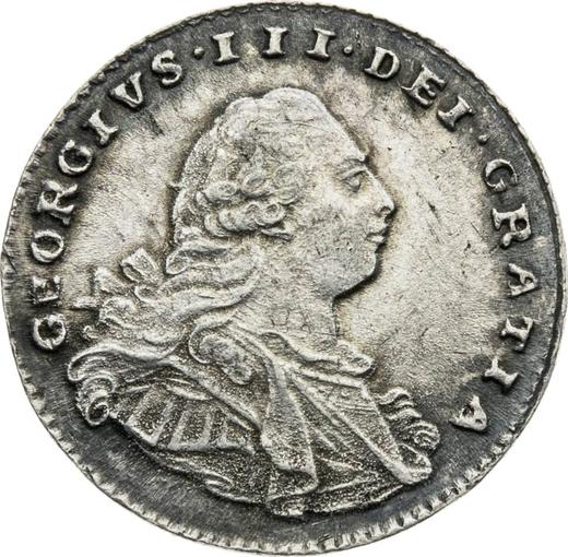 Аверс монеты - Пенни 1800 года - цена серебряной монеты - Великобритания, Георг III