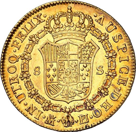 Revers 8 Escudos 1778 M PJ - Goldmünze Wert - Spanien, Karl III