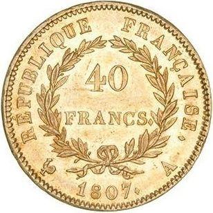 Reverse 40 Francs 1807 A "Type 1806-1807" - Gold Coin Value - France, Napoleon I