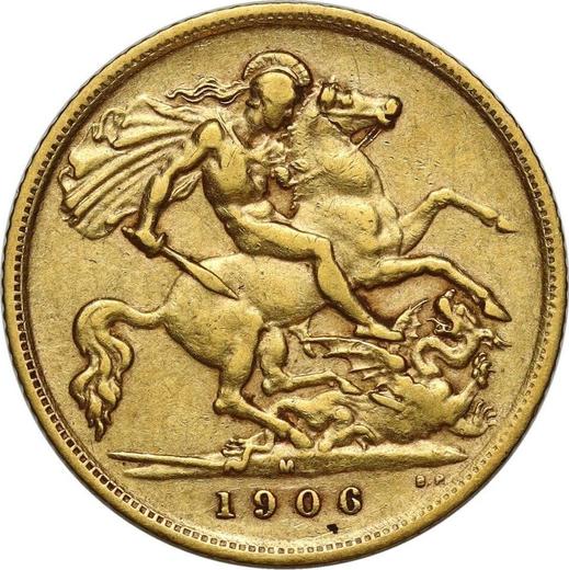 Реверс монеты - 1/2 соверена 1906 года M - цена золотой монеты - Австралия, Эдуард VII