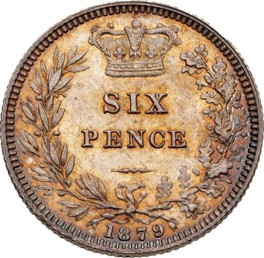 Reverse Sixpence 1879 No number - Silver Coin Value - United Kingdom, Victoria