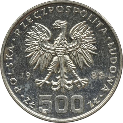 Avers Probe 500 Zlotych 1982 MW EO "Dar Młodzieży" Silber - Silbermünze Wert - Polen, Volksrepublik Polen