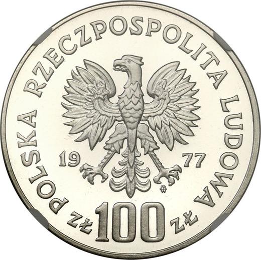 Obverse 100 Zlotych 1977 MW "Wladyslaw Reymont" Silver - Silver Coin Value - Poland, Peoples Republic