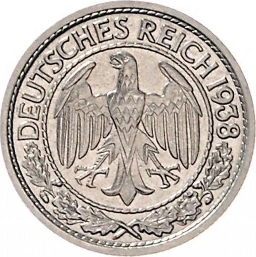 Obverse 50 Reichspfennig 1938 J -  Coin Value - Germany, Weimar Republic