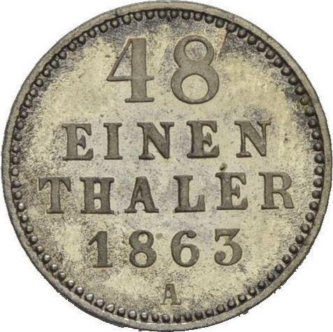 Reverse 1/48 Thaler 1863 A - Silver Coin Value - Mecklenburg-Schwerin, Frederick Francis II
