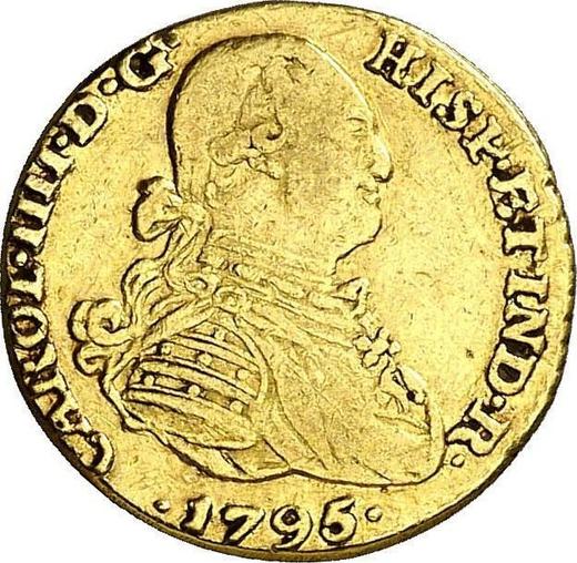 Obverse 1 Escudo 1795 NR JJ - Gold Coin Value - Colombia, Charles IV