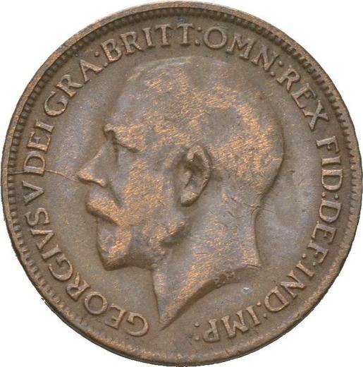Аверс монеты - Фартинг 1919 года - цена  монеты - Великобритания, Георг V