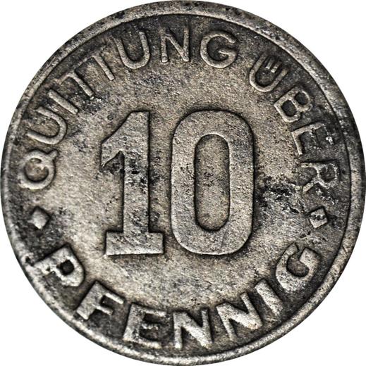 Reverse 10 Pfennig 1942 "Litzmannstadt Ghetto" Second issue -  Coin Value - Poland, German Occupation