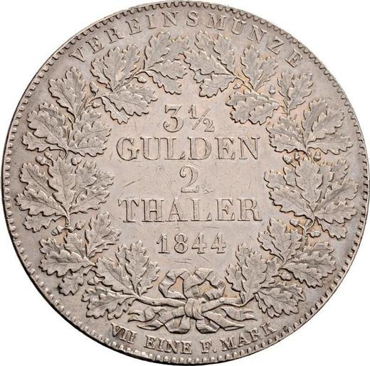Reverse 2 Thaler 1844 "Type 1840-1844" - Silver Coin Value - Frankfurt am Main, Free City