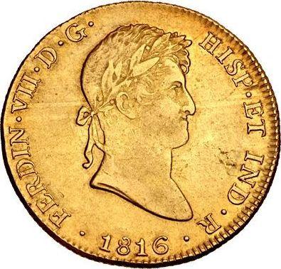 Obverse 8 Escudos 1816 JP - Gold Coin Value - Peru, Ferdinand VII