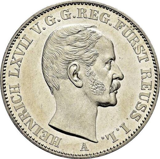 Awers monety - Talar 1862 A - cena srebrnej monety - Reuss-Schleiz, Henryk LXVII