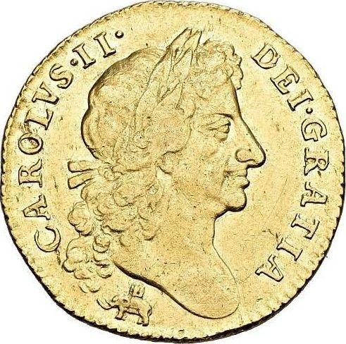 Avers 1 Guinee 1675 "Viertes Lorbeerbüste" Elefant und Schloss - Goldmünze Wert - Großbritannien, Karl II