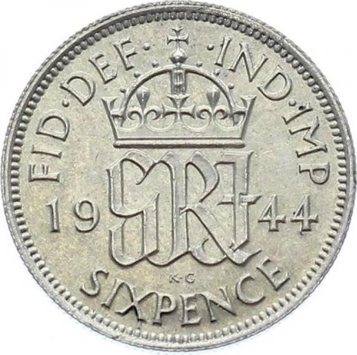 Reverse Sixpence 1944 - Silver Coin Value - United Kingdom, George VI