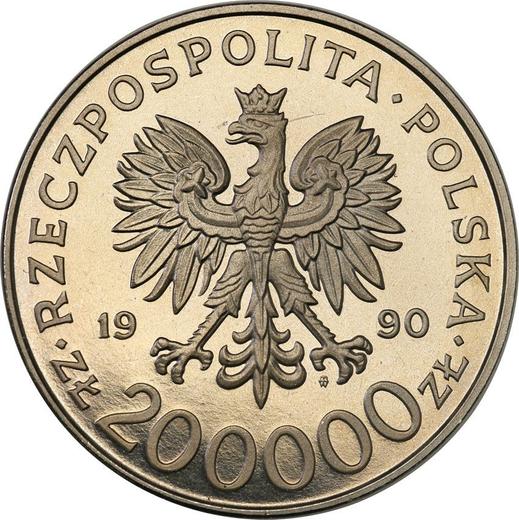 Obverse Pattern 200000 Zlotych 1990 MW "Stefan Rowecki 'Grot'" Nickel -  Coin Value - Poland, III Republic before denomination