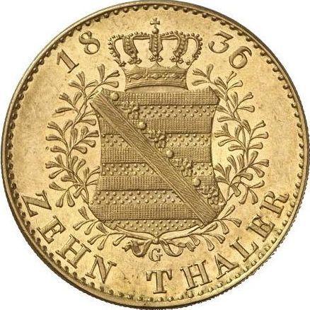 Revers 10 Taler 1836 G - Goldmünze Wert - Sachsen-Albertinische, Anton